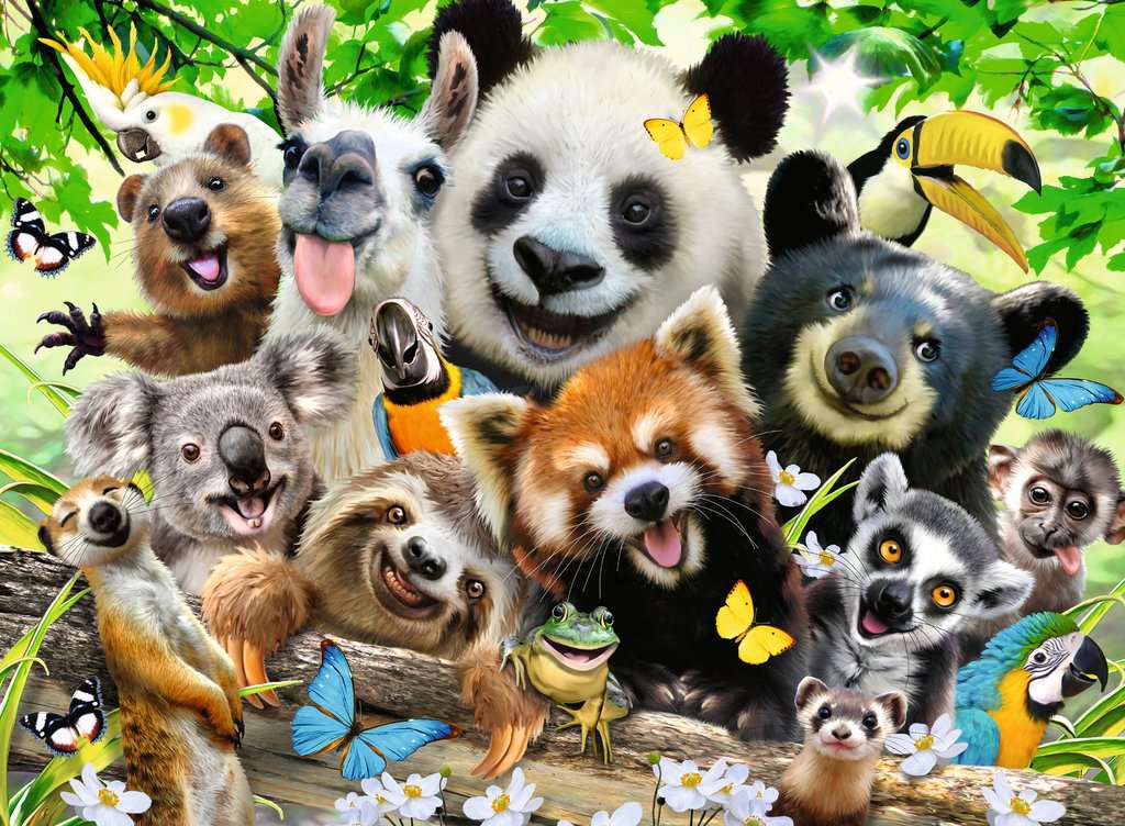 Ravensburger Rompecabezas: Selfie Animales Salvajes Kids XXL 300 piezas