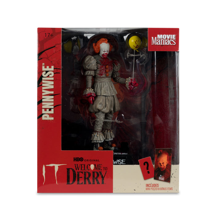 Mcfarlane Movie Maniacs Posed: Welcome To Derry - Pennywise Ensangrentado 6 Pulgadas
