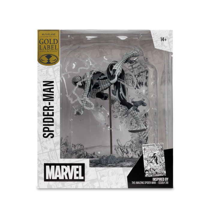 Mcfarlane Marvel Collection: Amazing Spider-Man Num 318 - Spider-Man Line Art Gold Label Escala 1/10