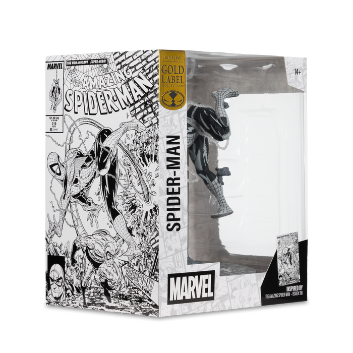 Mcfarlane Marvel Collection: Amazing Spider-Man Num 318 - Spider-Man Line Art Gold Label Escala 1/10
