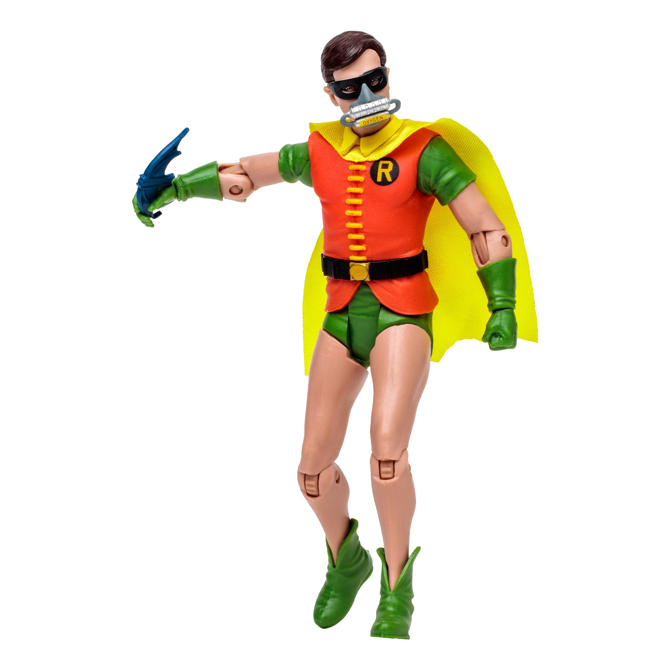 McFarlane DC Retro Figura de Accion: Batman 66 Classic TV Series - Robin Con Mascara De Oxigeno