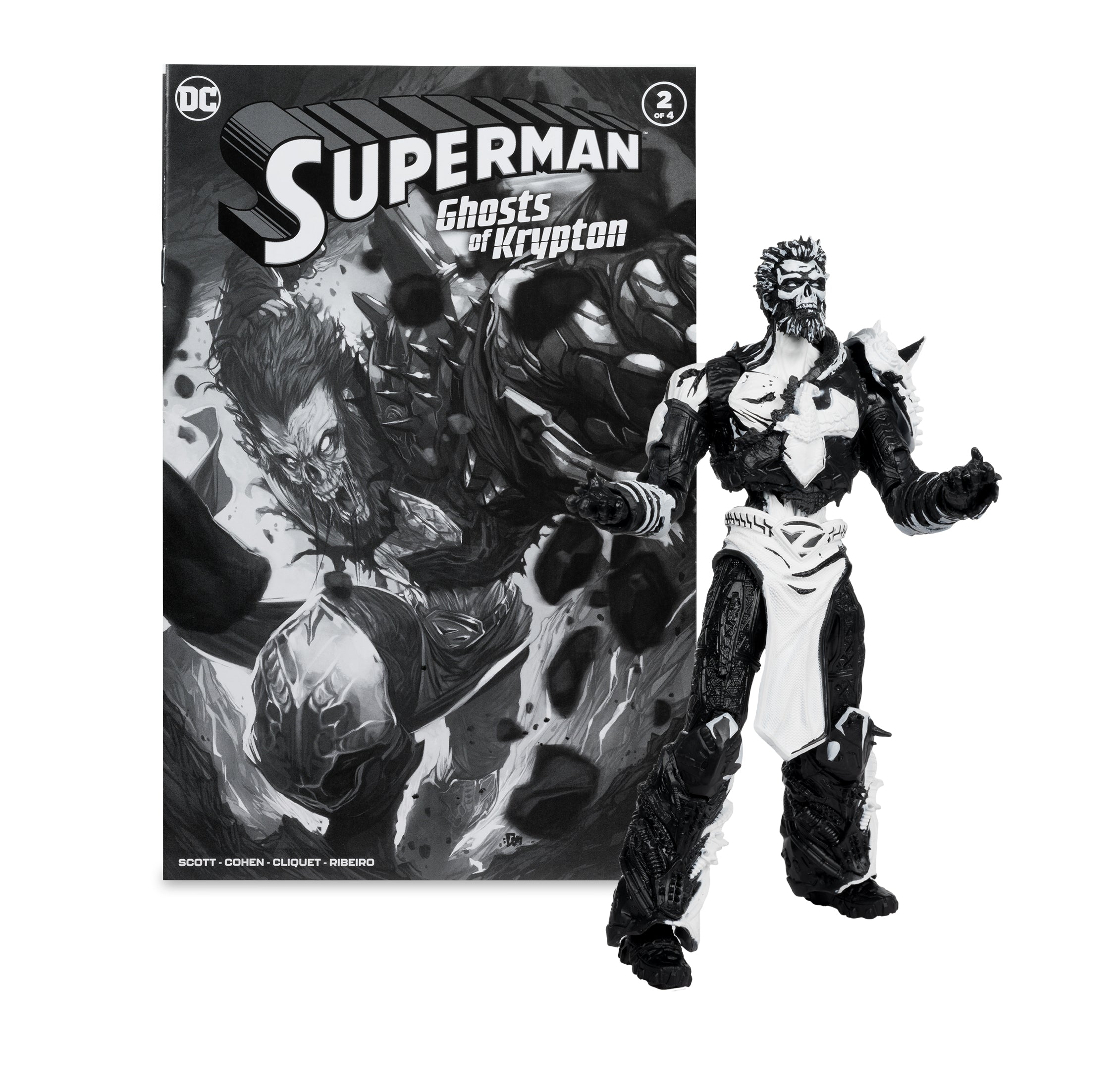 McFarlane Sketch: DC Comics - Superman Ghost of Krypton Gold Label 7 Pulgadas 4 Pack con Comic