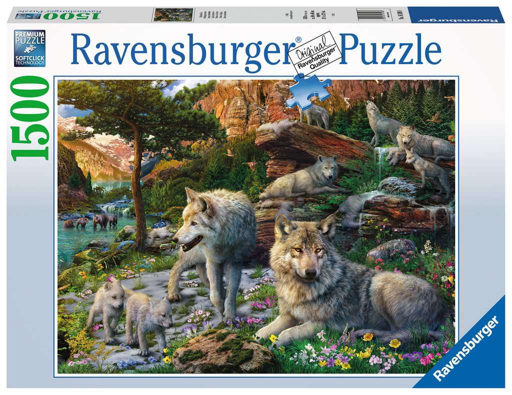 Ravensburger Rompecabezas Adultos: Lobos en primavera 1500 piezas