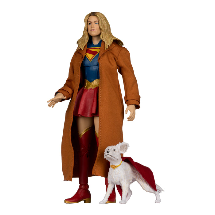 Mcfarlane Dc Theatrical Deluxe: Superman Movie 2025 - Supergirl Borracha Con Krypto Gold Label 7 Pulgadas