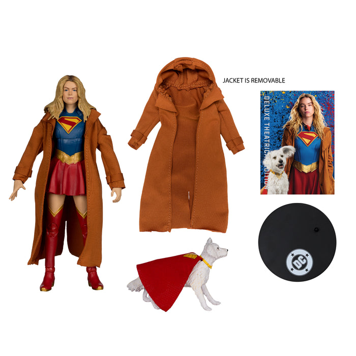 Mcfarlane Dc Theatrical Deluxe: Superman Movie 2025 - Supergirl Borracha Con Krypto Gold Label 7 Pulgadas