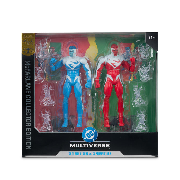 Mcfarlane Collector Edition: Dc Multiverse - Superman Red Vs Superman Blue Gold Label 7 Pulgadas 2 Pack