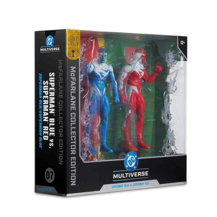 Mcfarlane Collector Edition: Dc Multiverse - Superman Red Vs Superman Blue Gold Label 7 Pulgadas 2 Pack