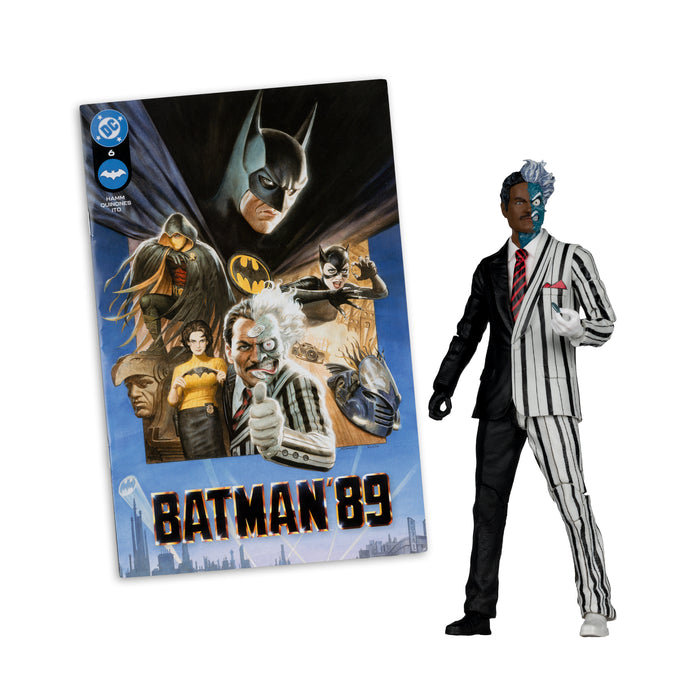 Mcfarlane Figure With Comic: Batman 89 - Dos Caras Chase 7 Pulgadas