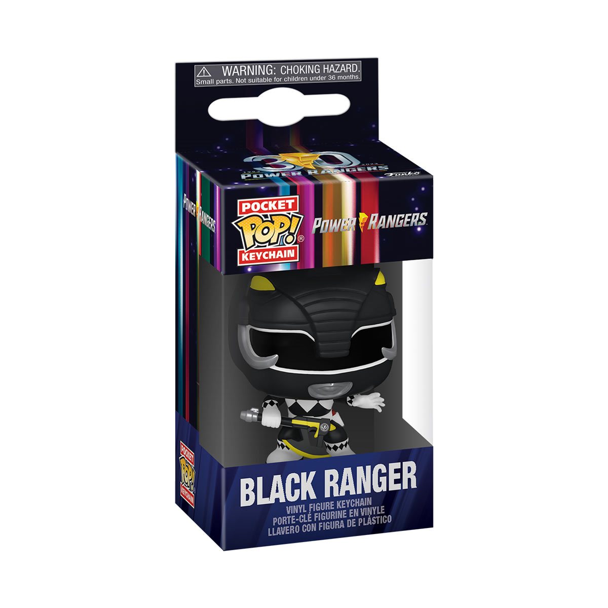 Funko Pop Keychain: Mighty Morphin Power Rangers 30 Aniversario - Black Ranger Llavero