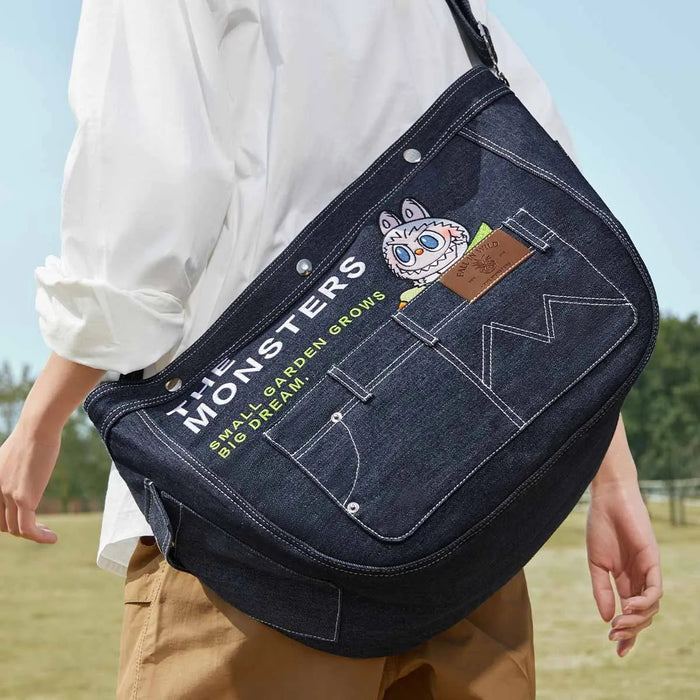 POP MART: Labubu The Monsters - Fall In Wild Series - Denim Messenger Bag