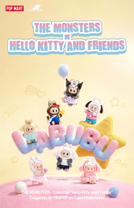 POP MART: Labubu The Monsters x Hello Kitty and Friends Series - Vinyl Plush Pendant Blind Box