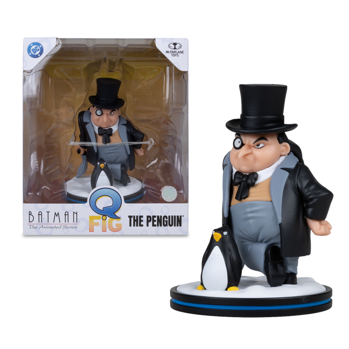 Mcfarlane Qmx Q Fig Deluxe: Dc Comics - Penguin con base de nieve