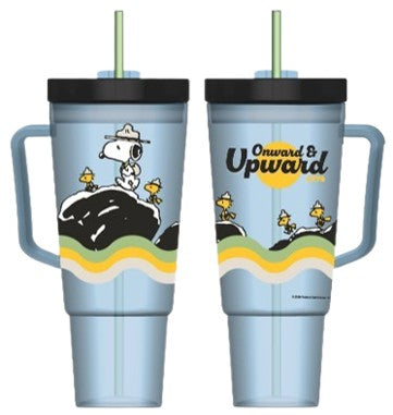 Fun Kids Tarro De Plastico Con Tapa Y Popote: Peanuts - Snoopy 1.2 L
