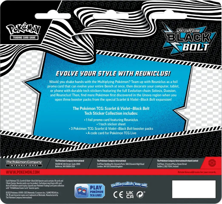 Pokemon TCG Scarlet & Violet: Black Bolt - Tech Sticker Collection en Ingles