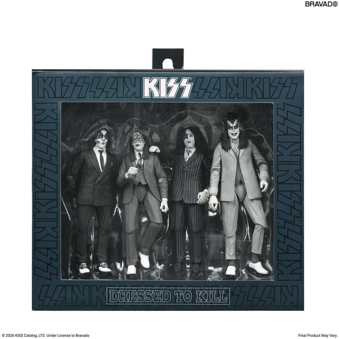 NECA Figura de Accion: KISS - Dressed to Kill Album Cover 4 Pack 7 Pulgadas