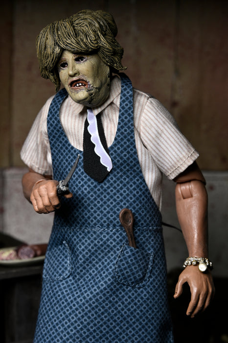 NECA Figura de Accion Vestida: La masacre de Texas - Leatherface con mascara de anciana 8 Pulgadas