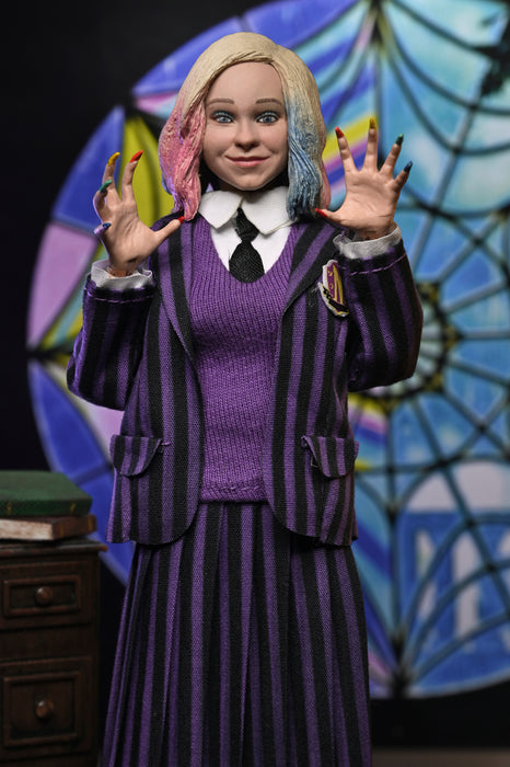 NECA Figura de Accion Vestida: Wednesday - Merlina Addams Nevermore y Enid 8 Pulgadas 2 Pack