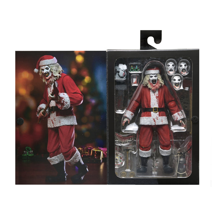 NECA Figura de Accion Ultimate: Terrifier 3 - Santa Suit Art the Clown Bloody Version 7 Pulgadas