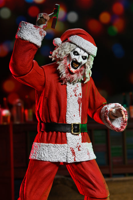 NECA Figura de Accion Ultimate: Terrifier 3 - Santa Suit Art the Clown Bloody Version 7 Pulgadas