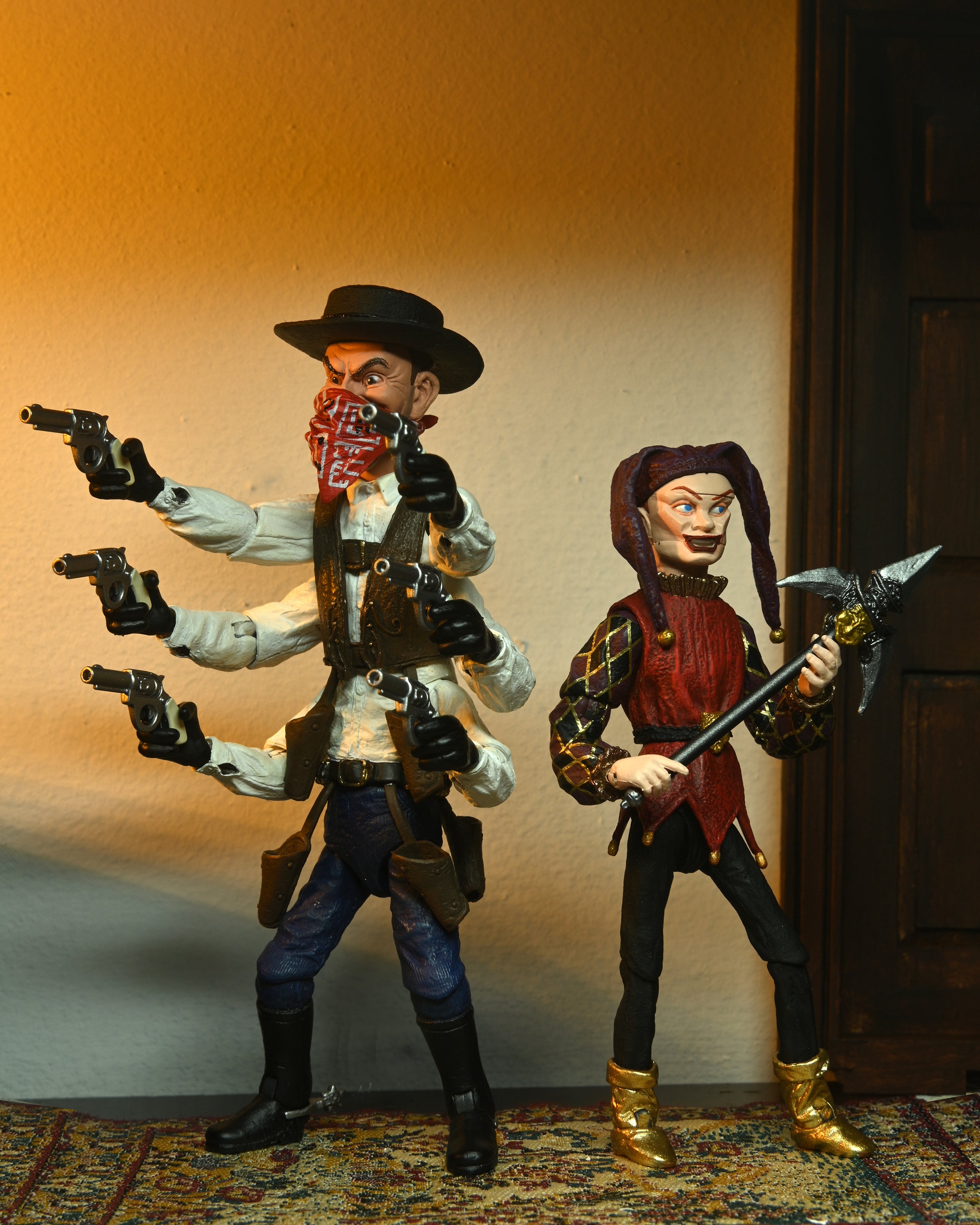 NECA Figura de Accion Ultimate: Puppet Master - Six Shooter y Jester 2 Pack de 7 Pulgadas