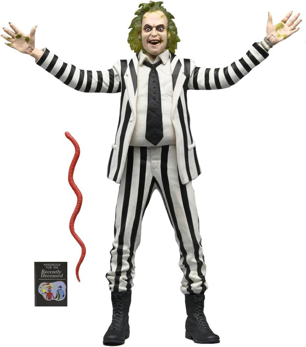 NECA Figura de Accion: Beetlejuice 1988 - B&W Striped Suit Beetlejuice in Blister Packaging 7 Pulgadas
