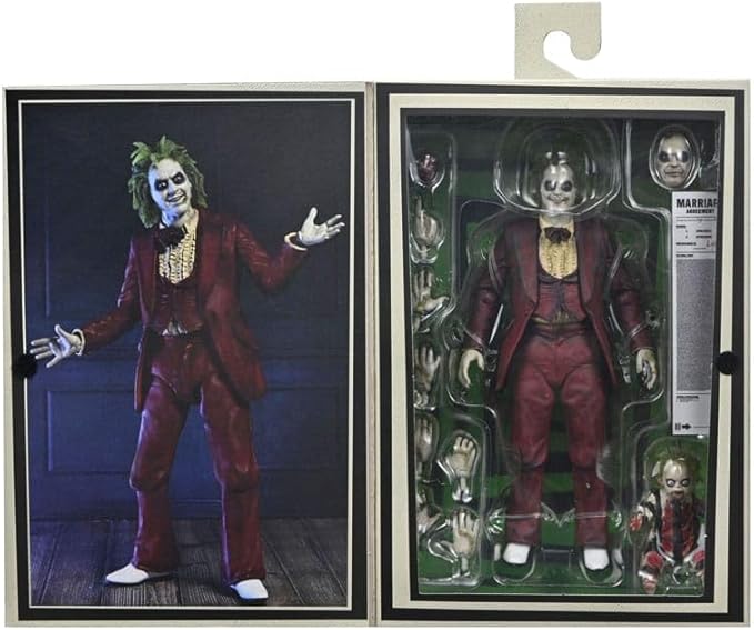 NECA Figura de Accion Ultimate: Beetlejuice Beetlejuice - Beetlejuice esmoquin de boda rojo 7 Pulgadas