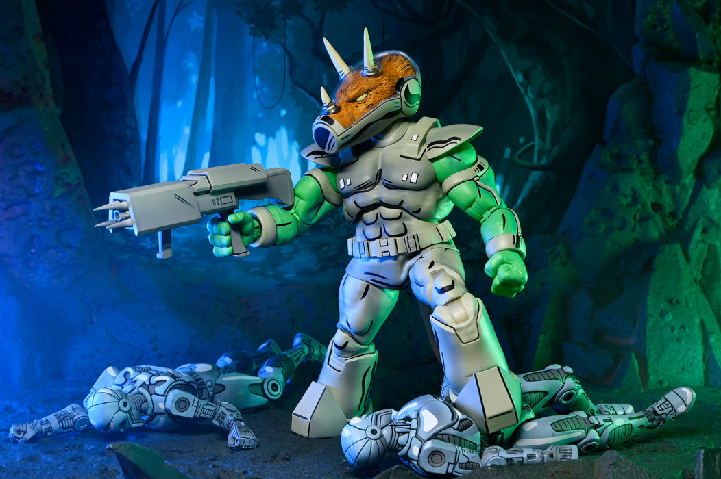 NECA Figura de Accion: TMNT Tortugas Ninja Mirage Comics - Shock Commando Triceraton 7 Pulgadas