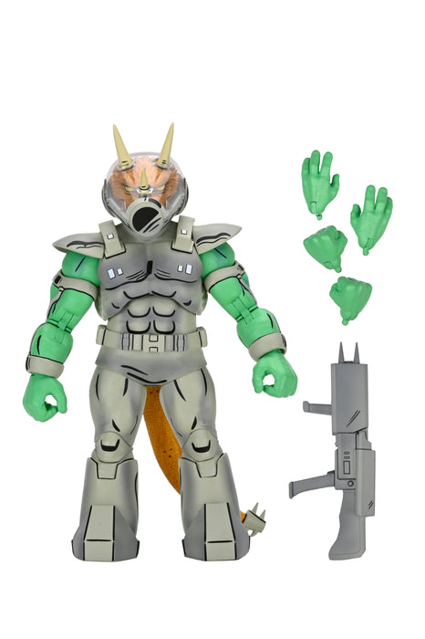 NECA Figura de Accion: TMNT Tortugas Ninja Mirage Comics - Shock Commando Triceraton 7 Pulgadas