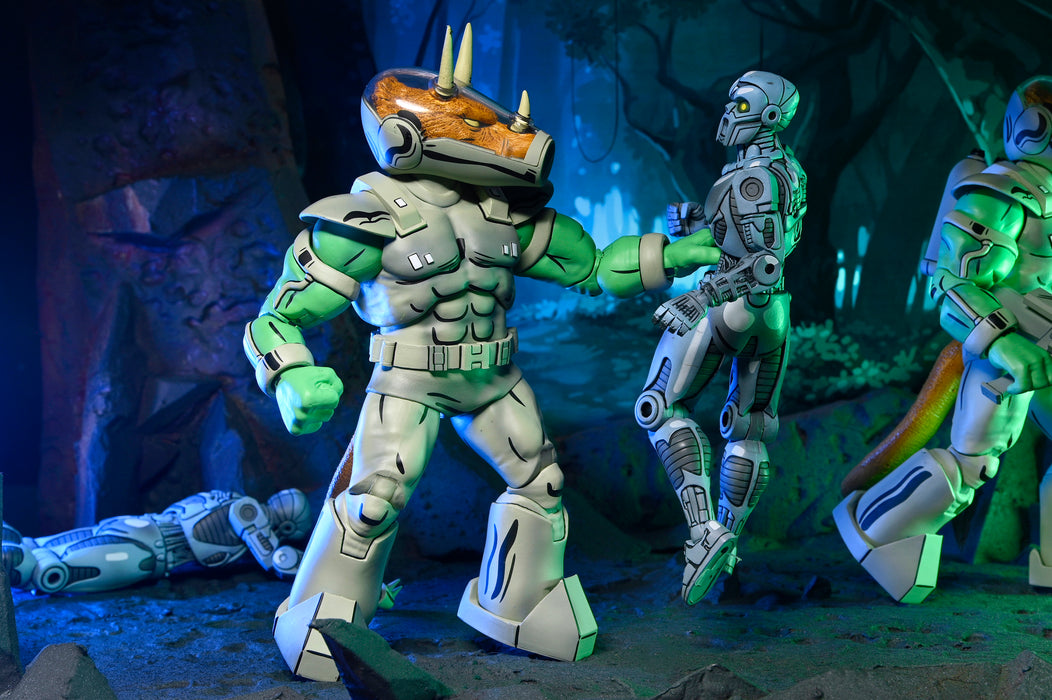 NECA Figura de Accion: TMNT Tortugas Ninja Mirage Comics - Shock Commando Triceraton 7 Pulgadas