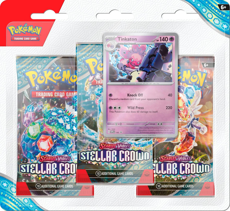 Pokemon TCG: Scarlet & Violet - Stellar Crown 3 pack blister en Español