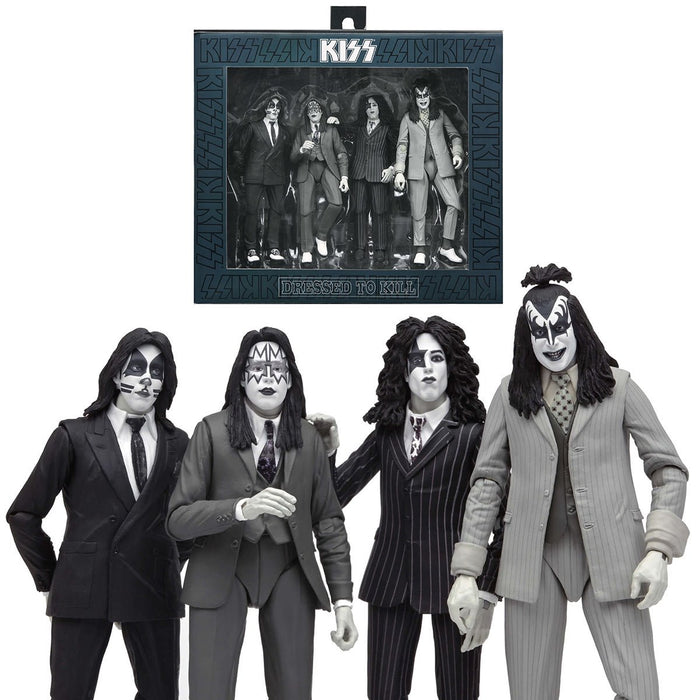 NECA Figura de Accion: KISS - Dressed to Kill Album Cover 4 Pack 7 Pulgadas