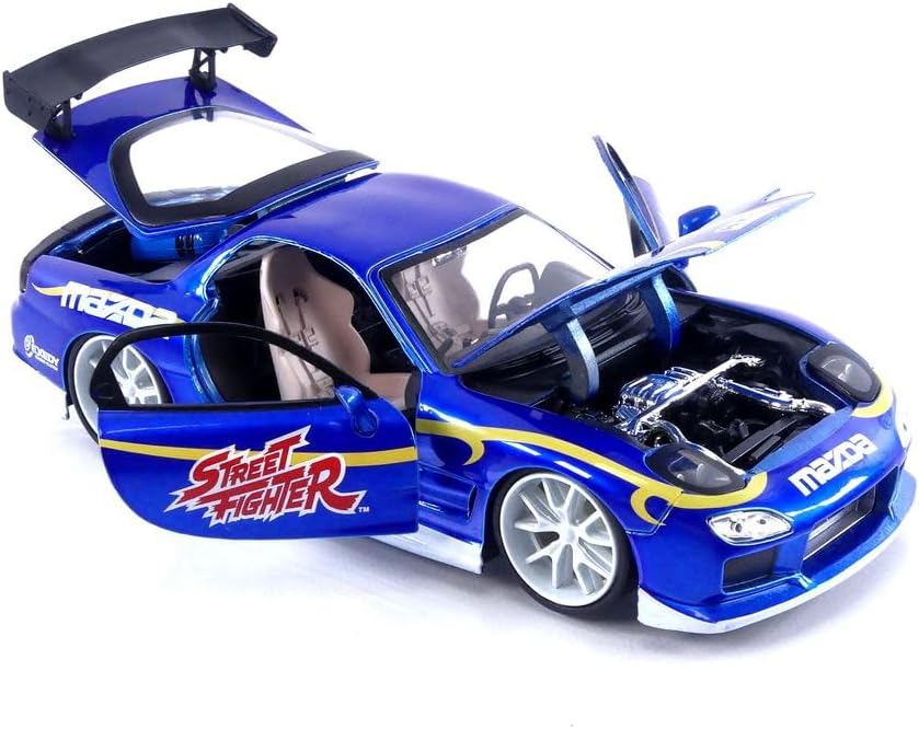 Jada Toys Diecast Mini Car With Figure: Street Fighter - Chun-Li Y 1993 Mazda Rx-7 Escala 1/24