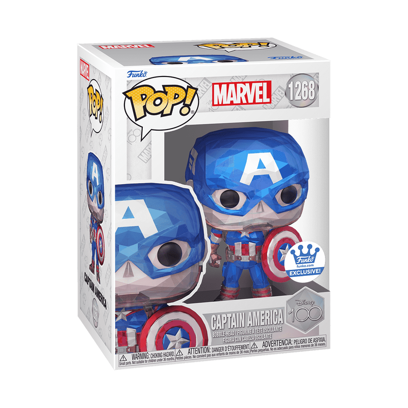 Funko Pop Marvel: Disney 100 - Captain America Facetado Exclusivo Funko Shop