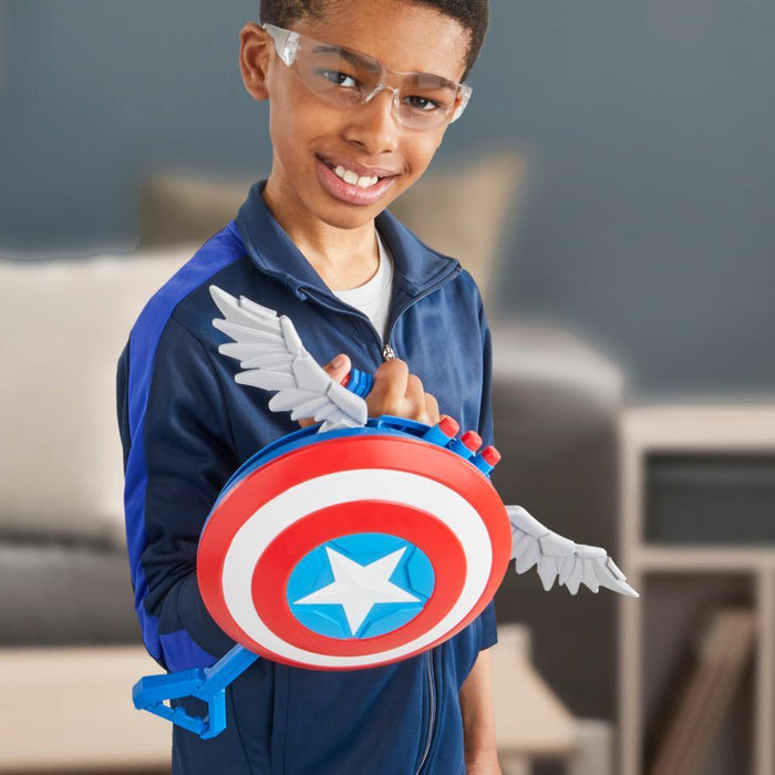 Marvel Nerf: Capitan America Brave New World - Escudo Lanzador De Dardos