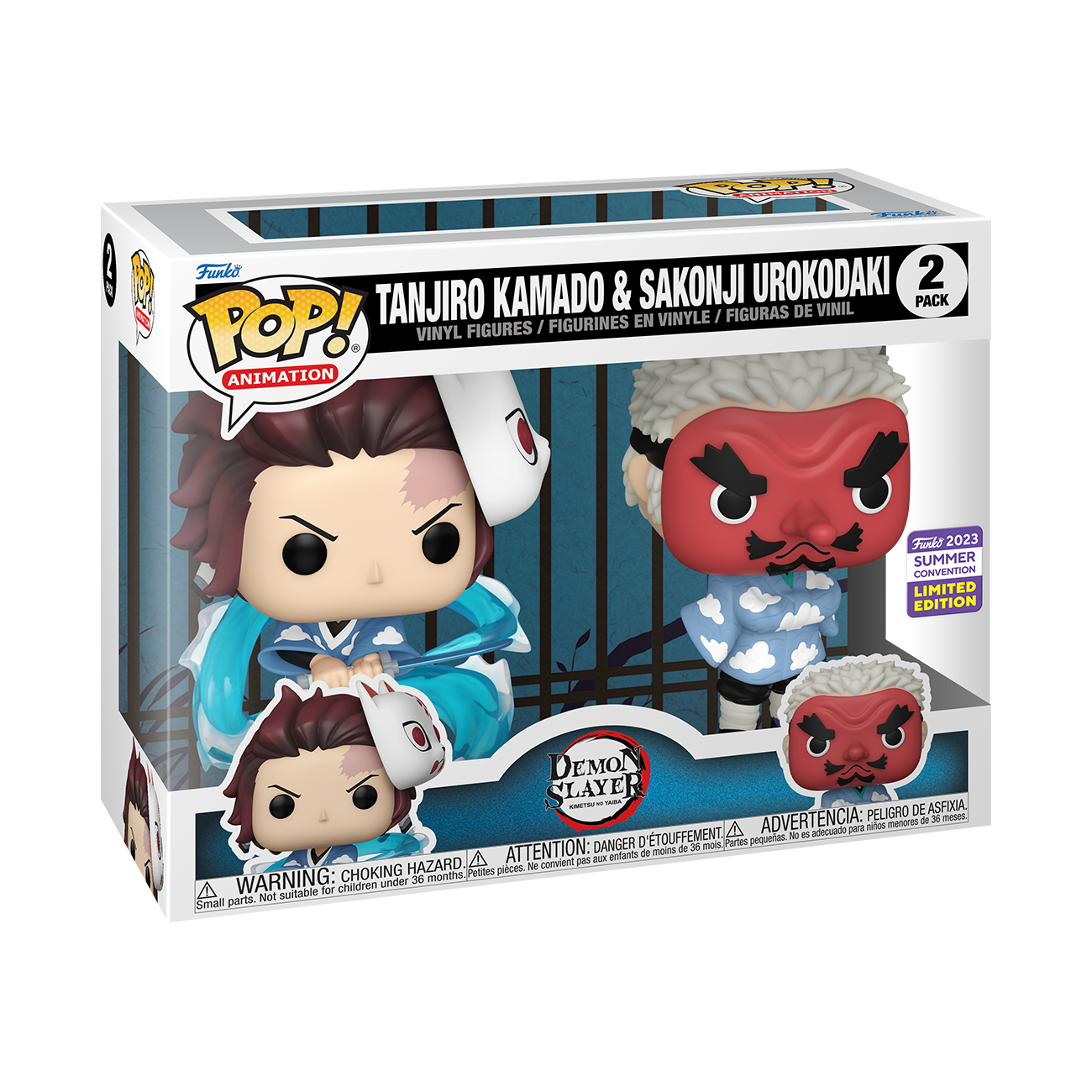 Funko Pop Animation: Demon Slayer - Tanjiro Kamado y Sakonji Urokodaki 2 Pack Exclusivo SDCC 2023