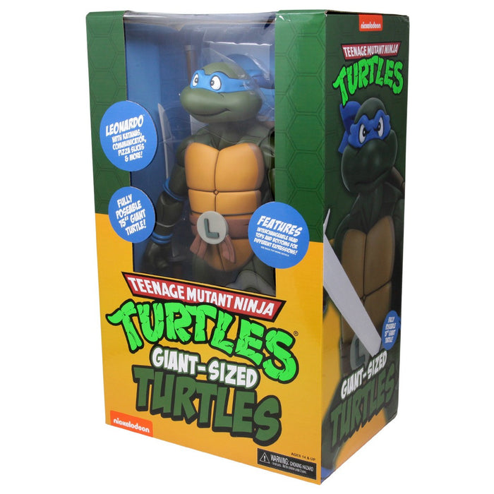 NECA Figura de Accion Giant Size: TMNT Tortugas Ninja Cartoon - Leonardo Escala 1/4