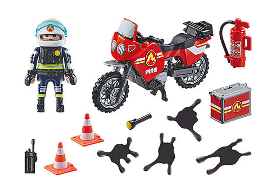 Playmobil Action Heroes: Moto De Bomberos 71466