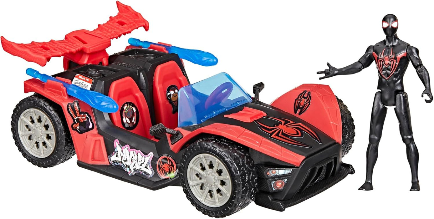 Marvel Epic World Of Action: Spiderman Venomversus - Bolido Lanzador Y Miles Morales