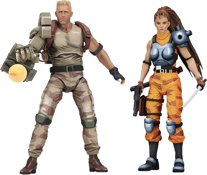 NECA Figura de Accion: Alien vs Predator - Dutch y Lin Arcade 2 Pack 7 Pulgadas