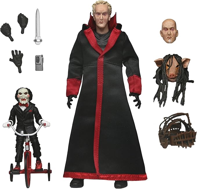 NECA Figura de Accion Ultimate: Saw - Asesino Jigsaw Con Tunica Negra 7 Pulgadas