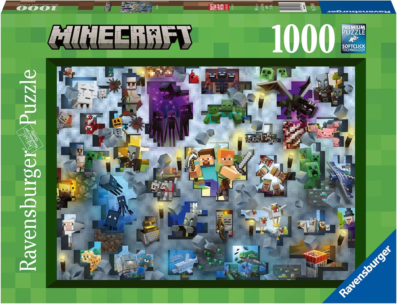 Ravensburger Rompecabezas Adultos: Minecraft - Bioma Acuatico 1000 piezas