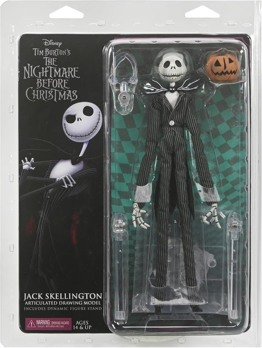 NECA Articulated Figure: Disney Mundo de Jack - Jack Skellington con Calabaza 9 Pulgadas