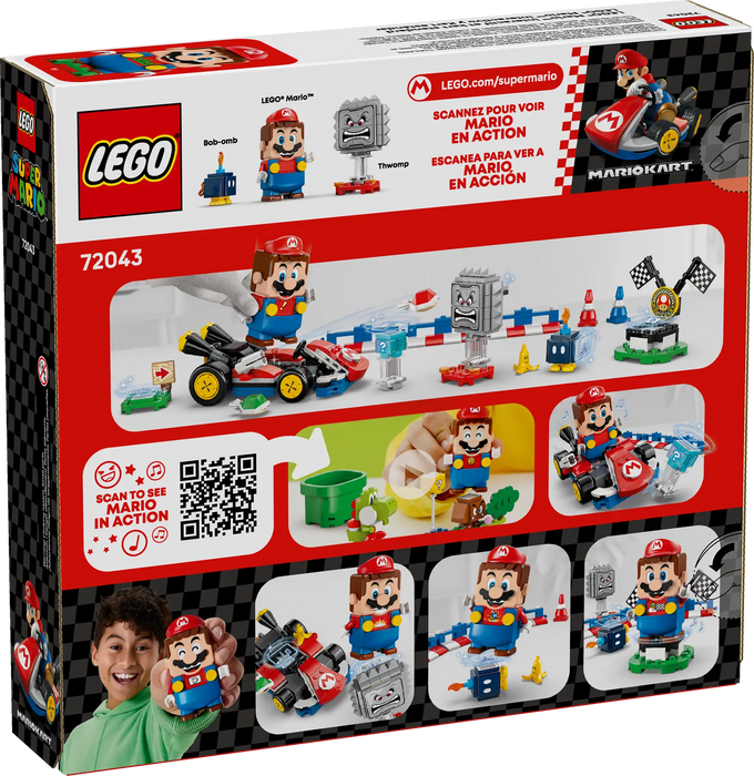 LEGO Super Mario Mario Kart - Mario interactivo y Kart estandar 72043