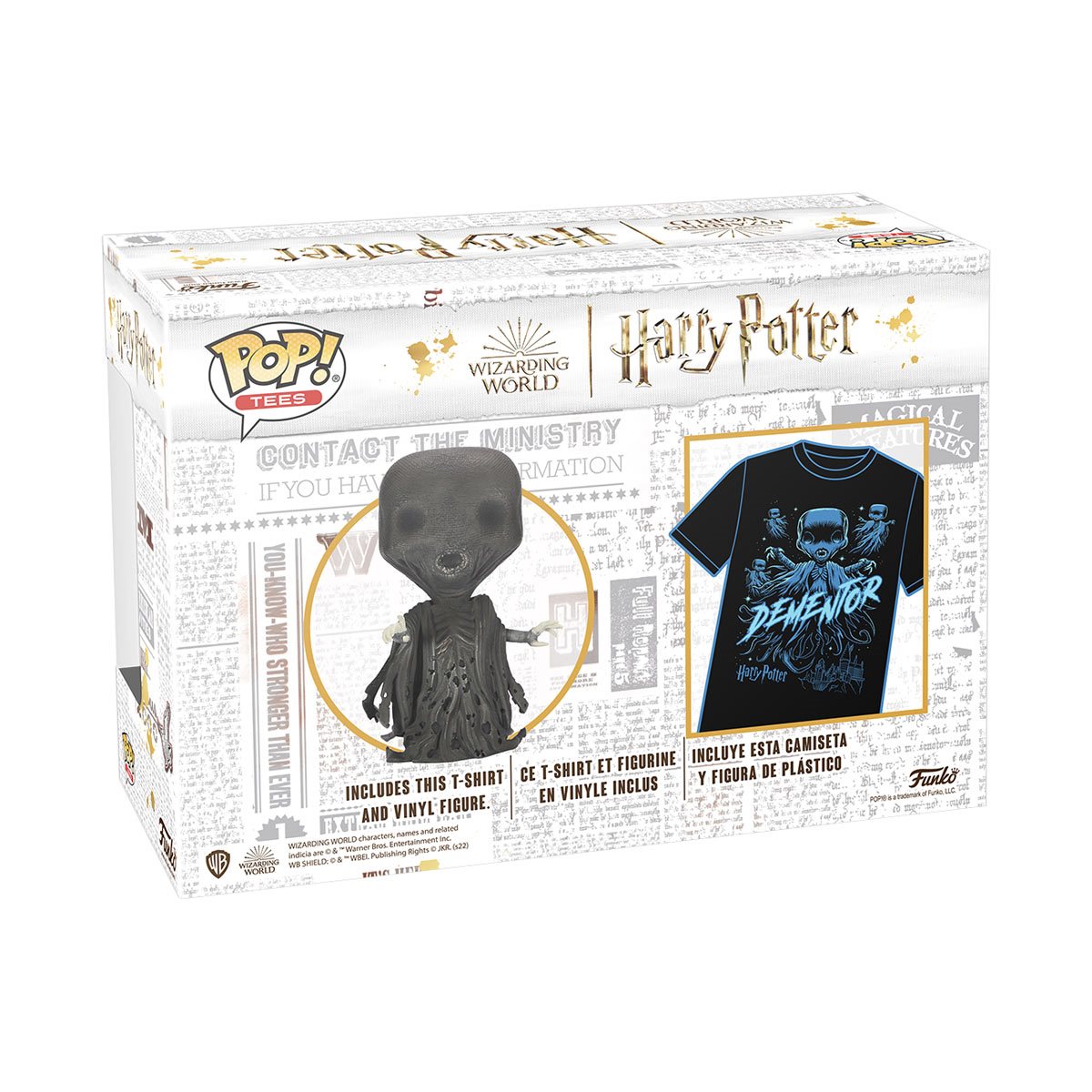 Funko Pop & Tee: Harry Potter - Playera Extra Chica Con Dementor Glow