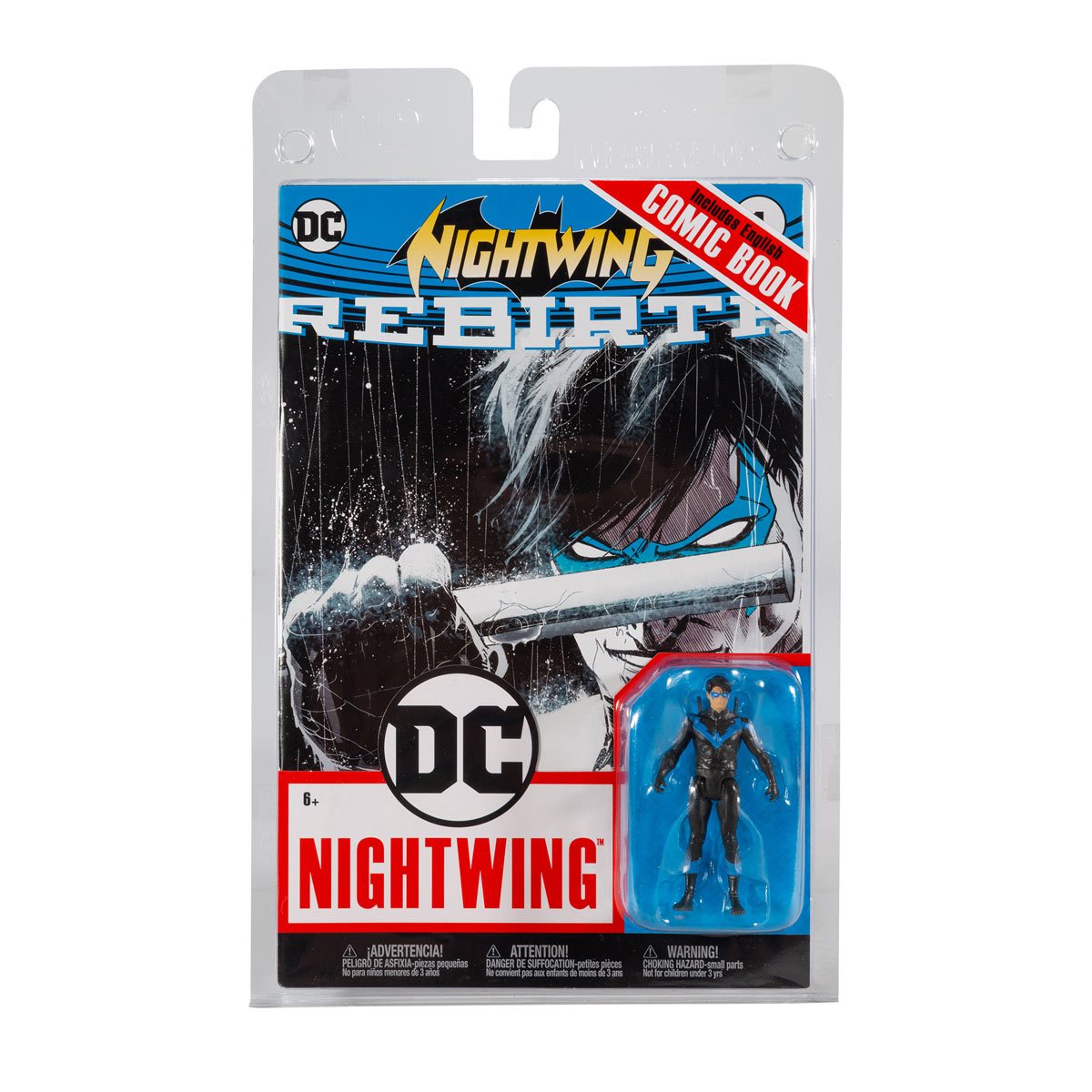 McFarlane DC Direct Page Punchers: Nightwing Rebirth Num 1 - Nightwing Figura de 3 Pulgadas con Comic