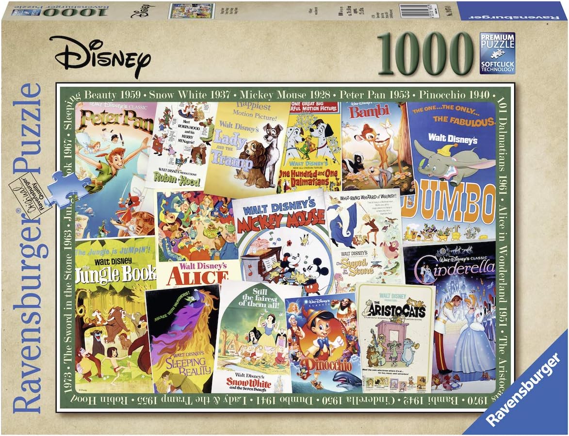 Ravensburger Rompecabezas Adultos: Disney - Peliculas Retro 1000 piezas