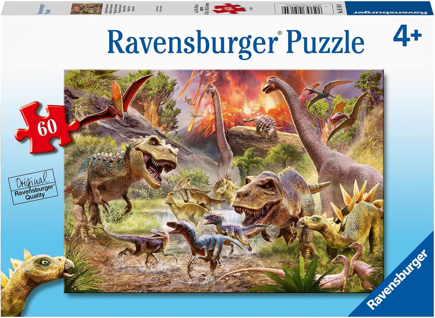 Ravensburger Rompecabezas: Batalla de los dinosaurios 60 piezas