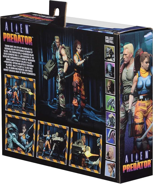 NECA Figura de Accion: Alien vs Predator - Dutch y Lin Arcade 2 Pack 7 Pulgadas