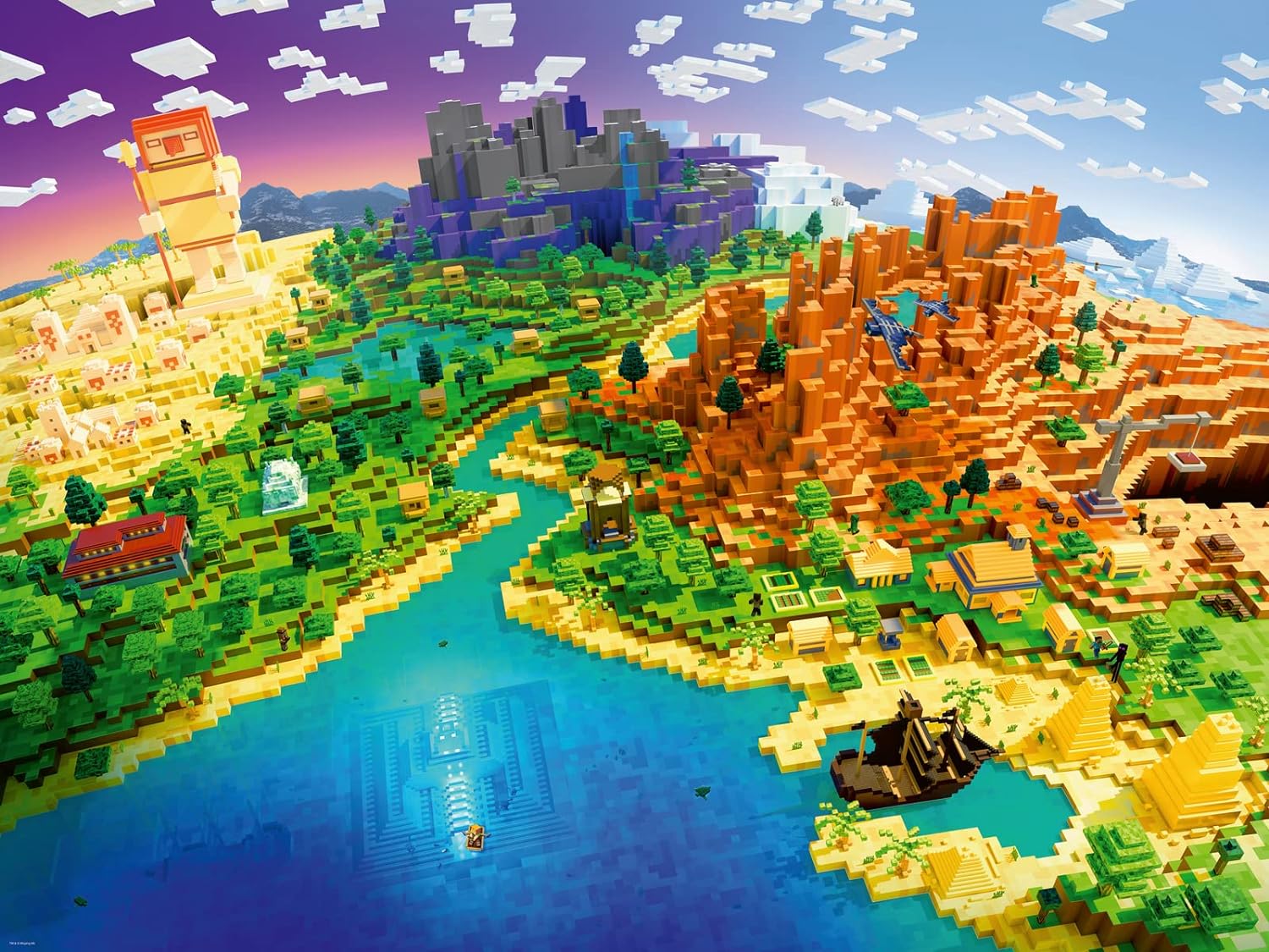 Ravensburger Rompecabezas Adultos: World of Minecraft 1500 piezas