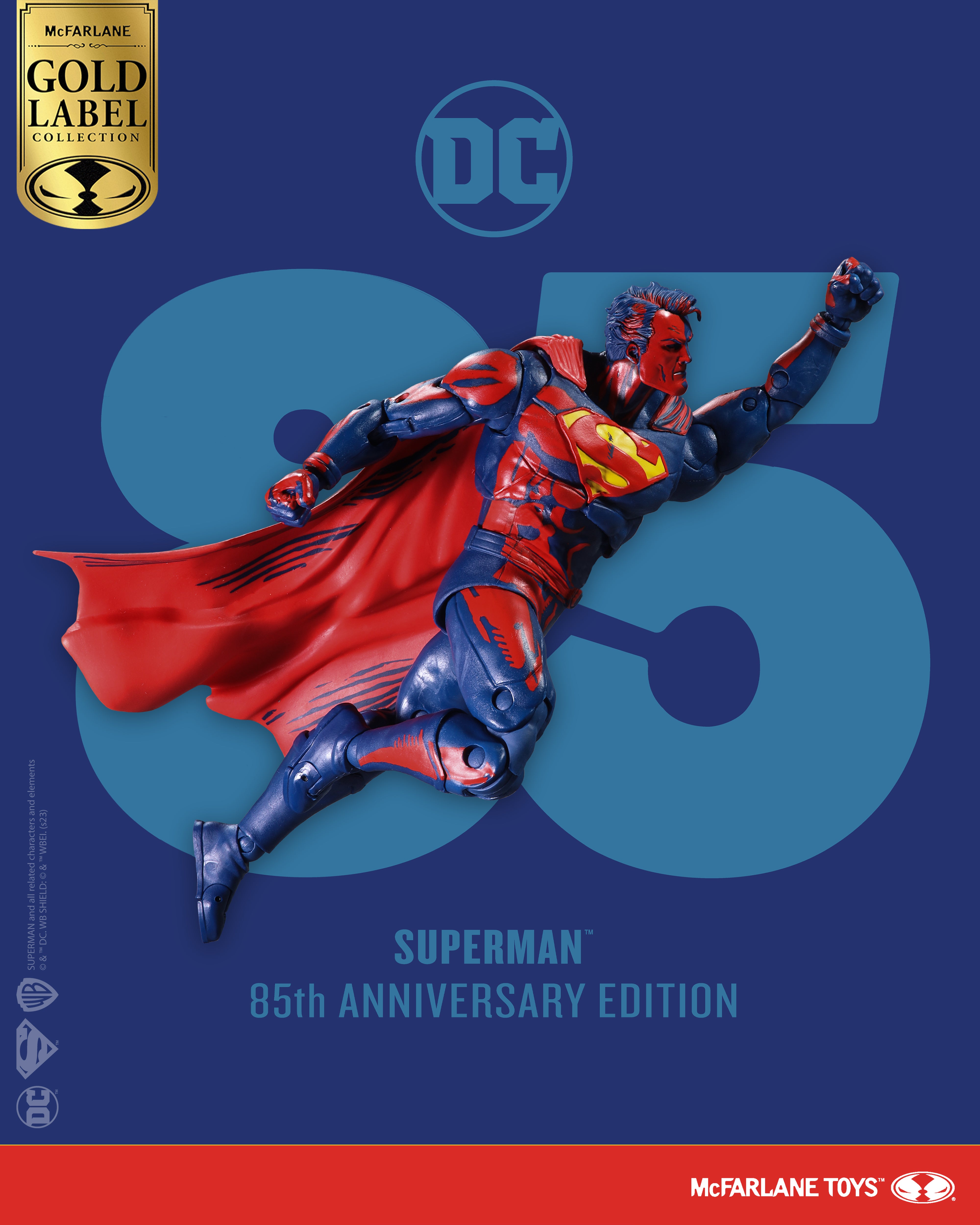 McFarlane Figura de Accion: DC Multiverse - Superman 85 Aniversario Gold Label SDCC 2023 7 Pulgadas